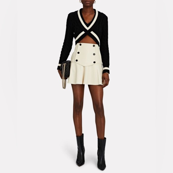 ALEXIS Kita Vegan Leather Mini Skirt Ivory / Size M